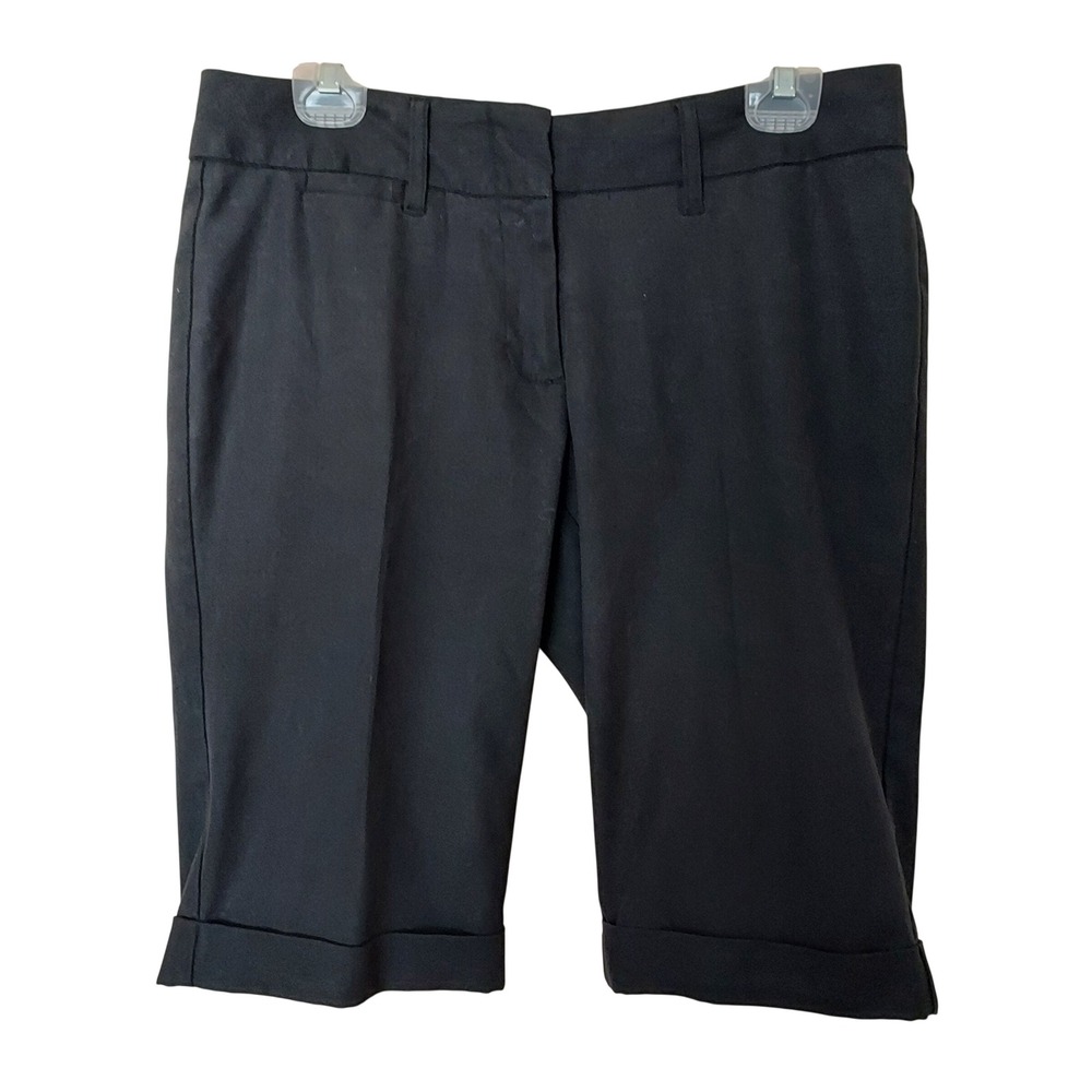The Limited Drew Fit Black Bermuda City Shorts Cuffed Walking Classic 8